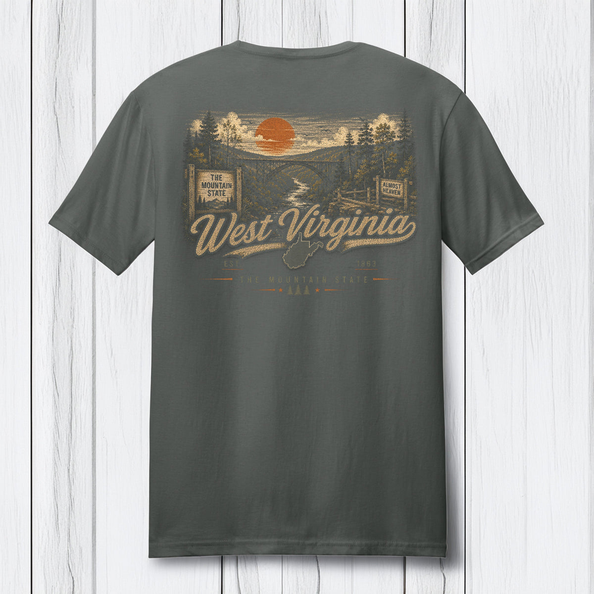 West Virginia Mountain State New River Gorge T-Shirt