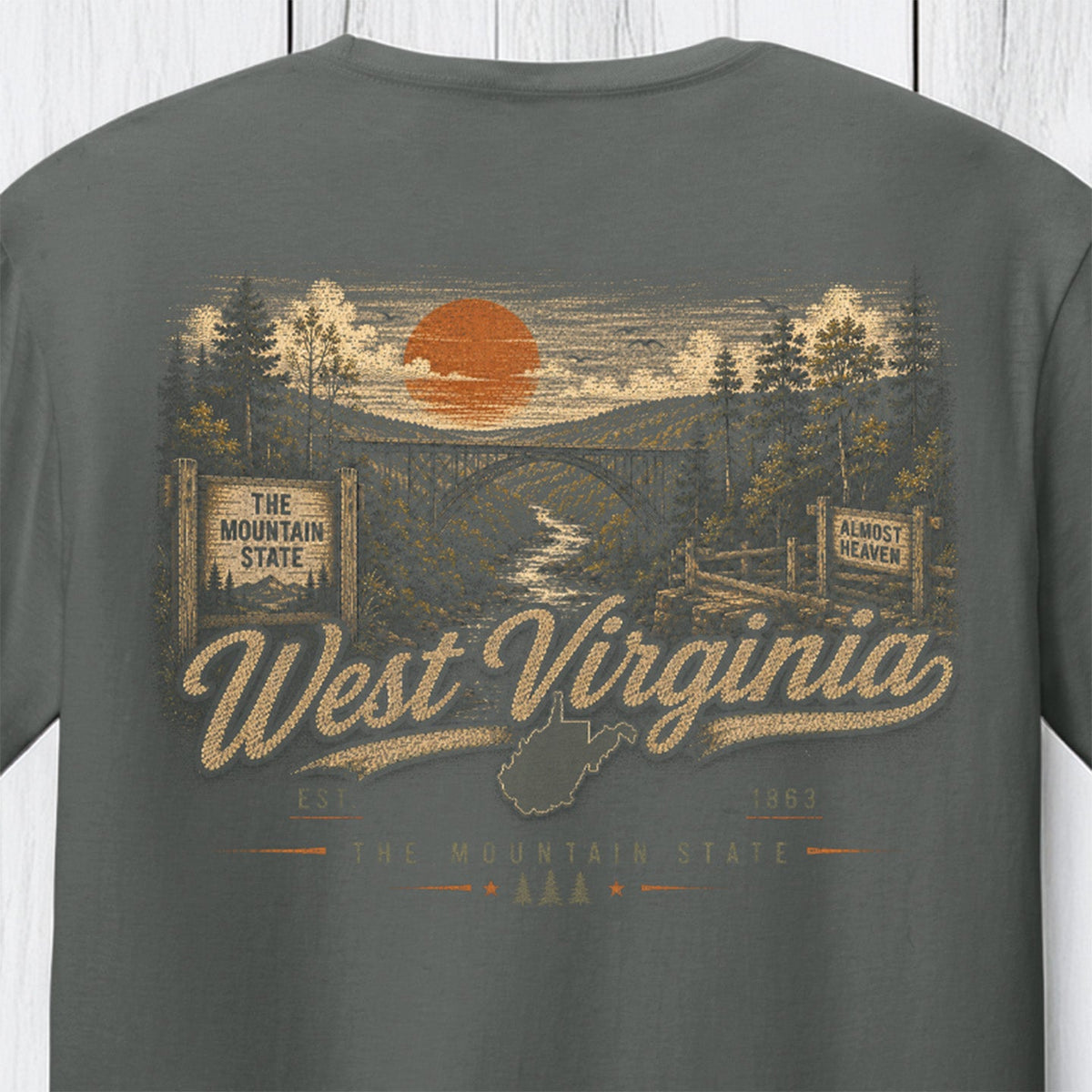 West Virginia Mountain State New River Gorge T-Shirt
