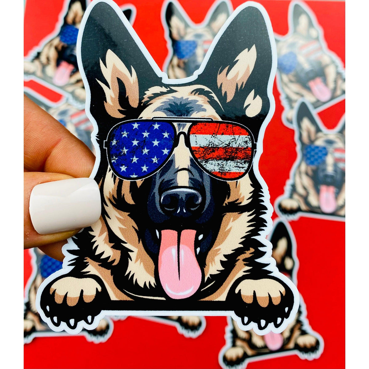 K9 Sticker German Shephed Paws Sticker Cute GSD Dog Decal for Car, Hydroflask, Schutzhund, American Flag Aviators