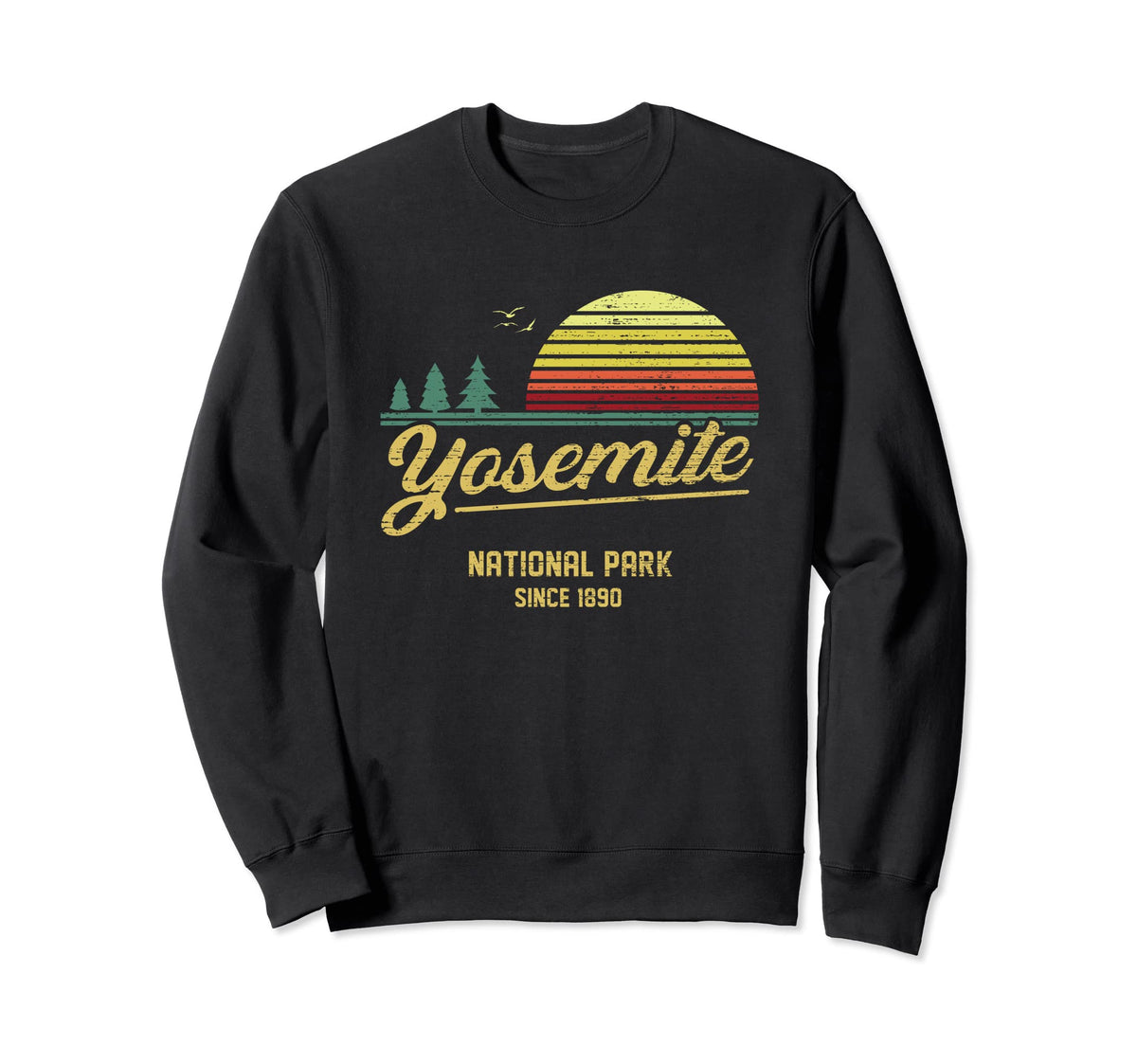 Yosemite 1890 Est National Park Outdoor Sweatshirt - Unique Graphic Unisex