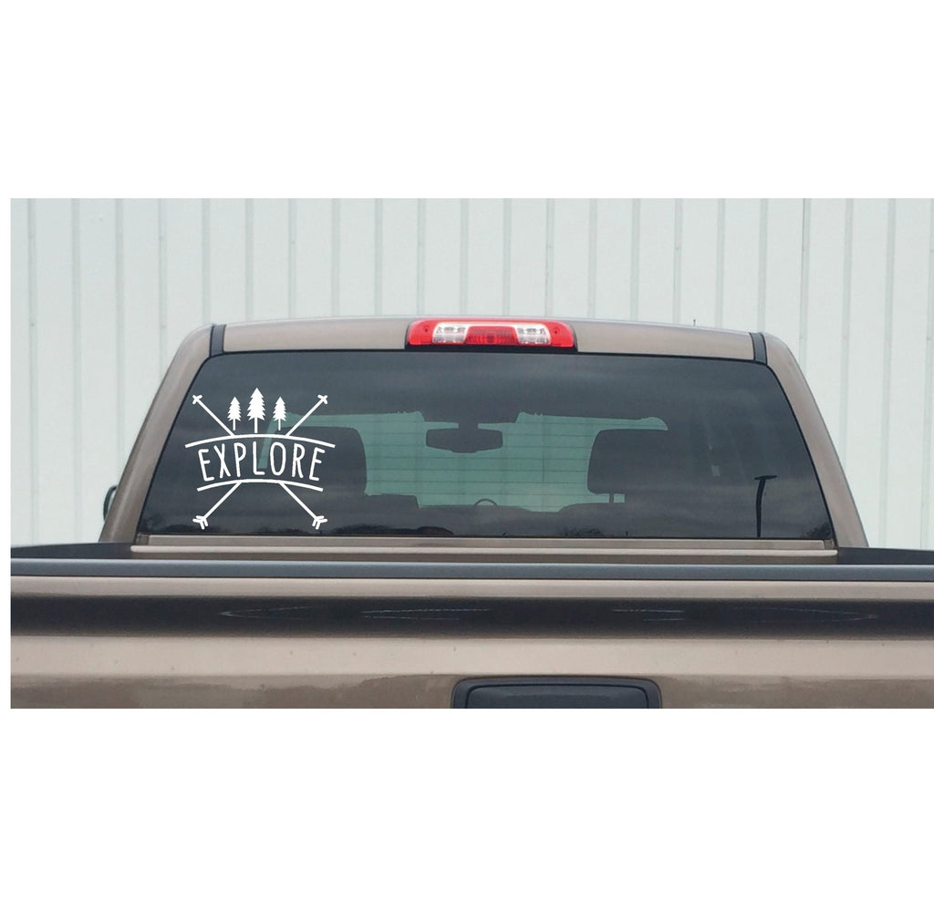 Explore Window Decal – Outdoor Adventure Vinyl Sticker 7328