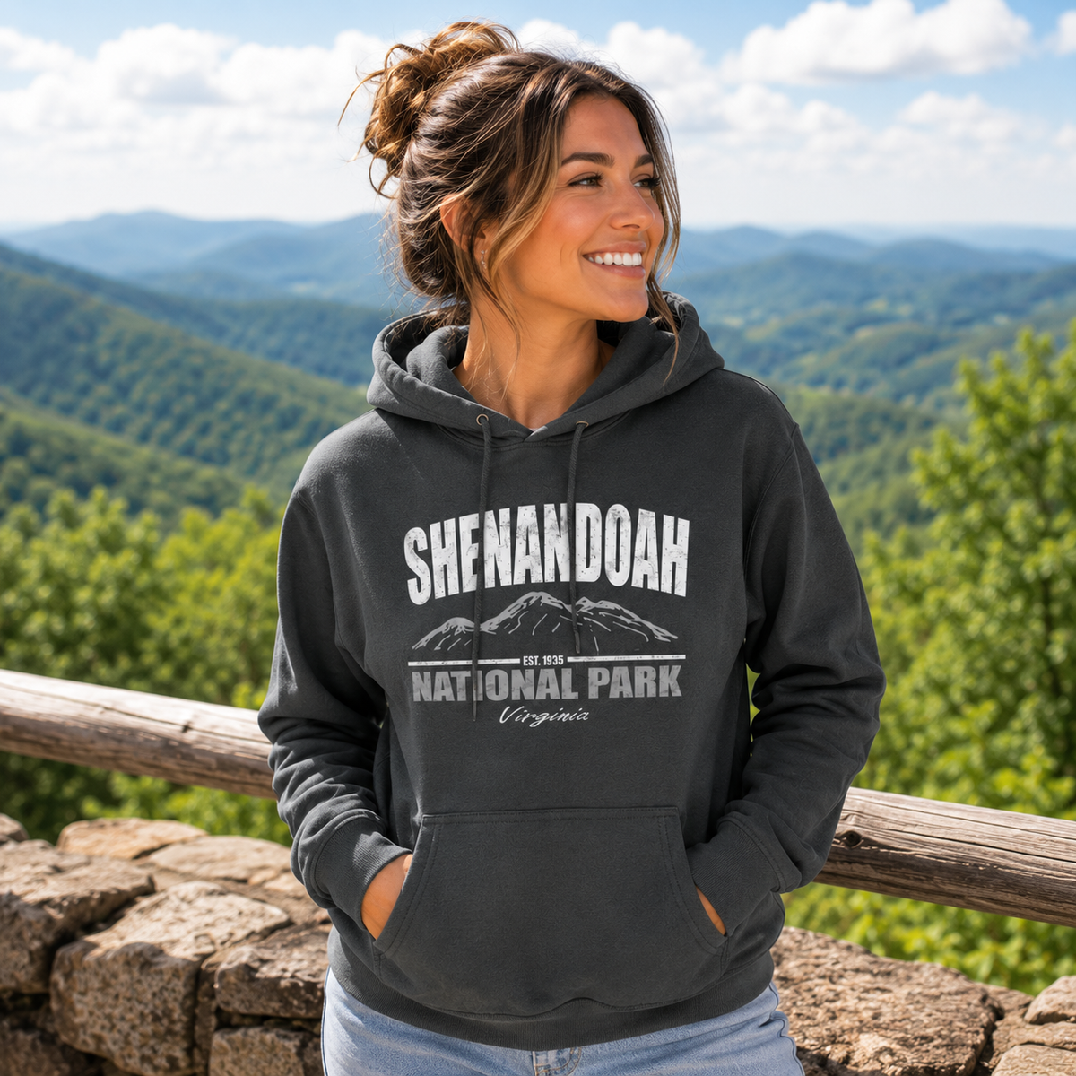 Shenandoah National Park Virginia Hoodie – Vintage Mountain Graphic Pullover Sweatshirt