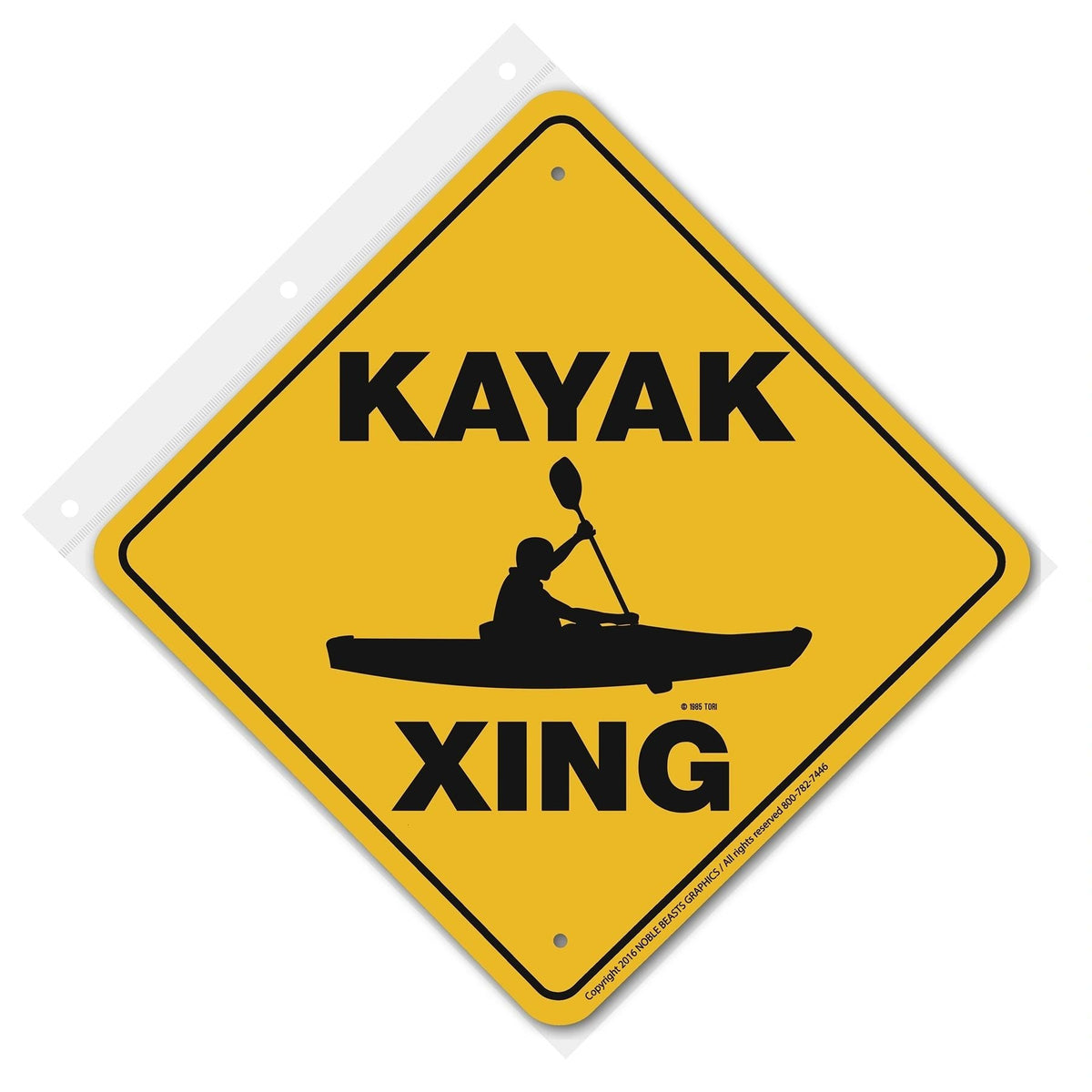Kayak Xing Sign Aluminum 12 in X 12 in #203KA