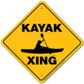 Kayak Xing Sign Aluminum 12 in X 12 in #203KA