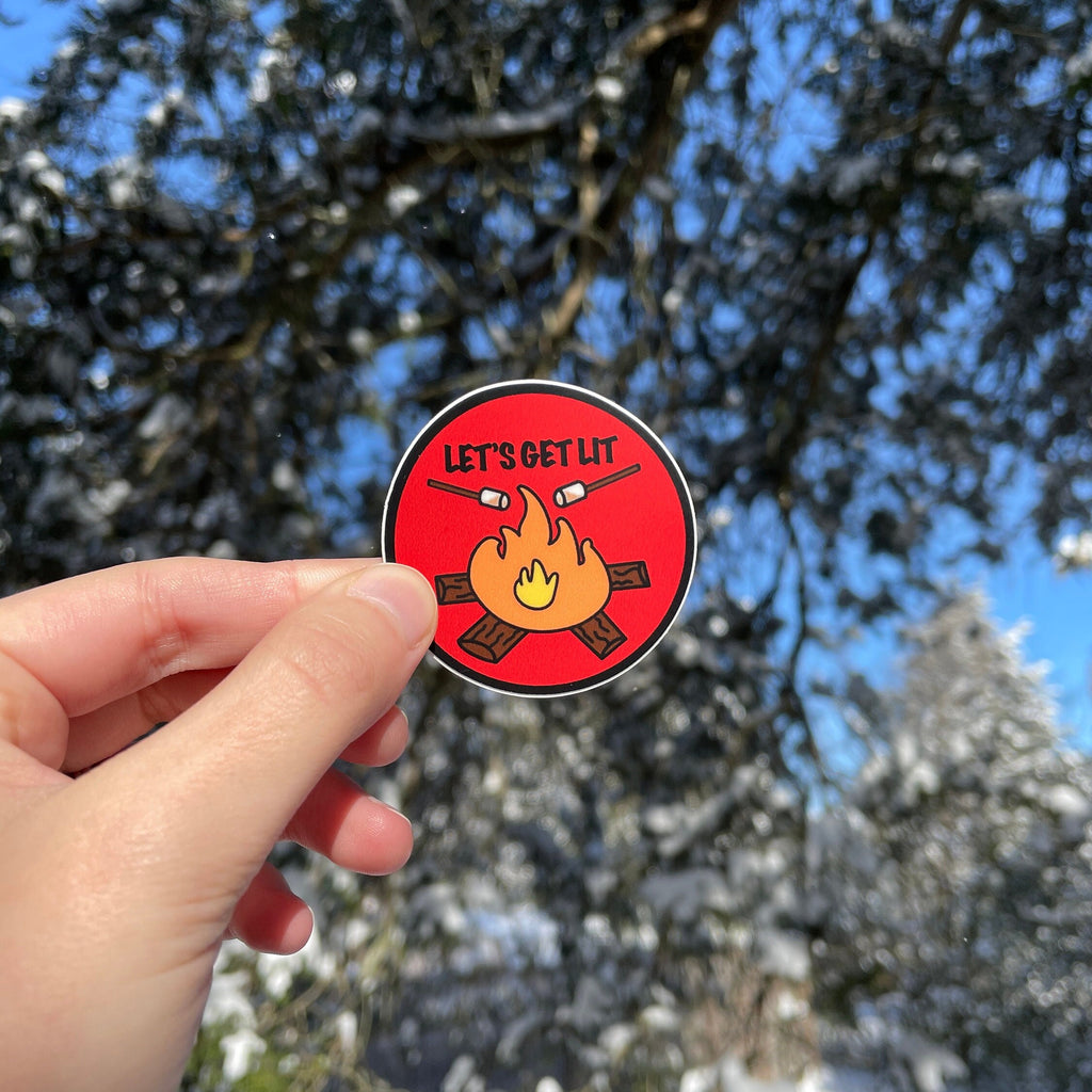 Let's Get Lit Campfire Sticker