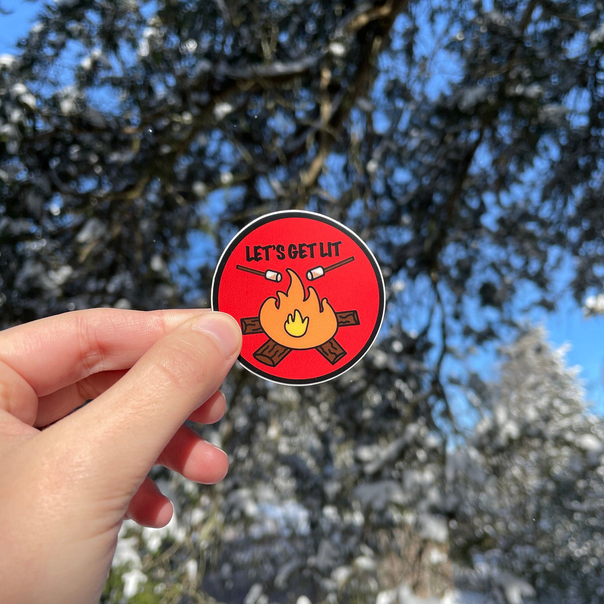 Let's Get Lit Campfire Sticker