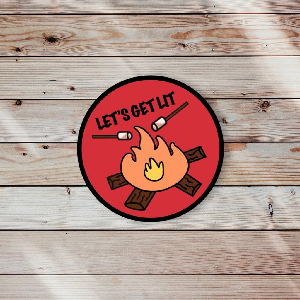 Let's Get Lit Campfire Sticker
