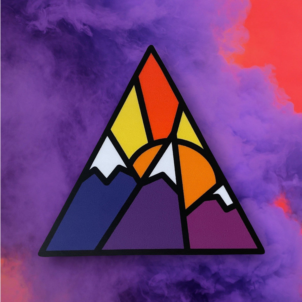 Geometric Mountain Sunrise Sticker