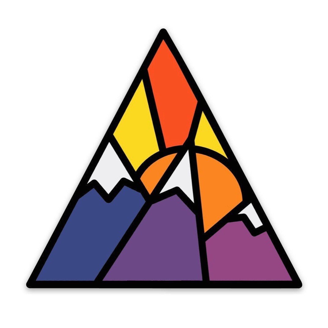 Geometric Mountain Sunrise Sticker