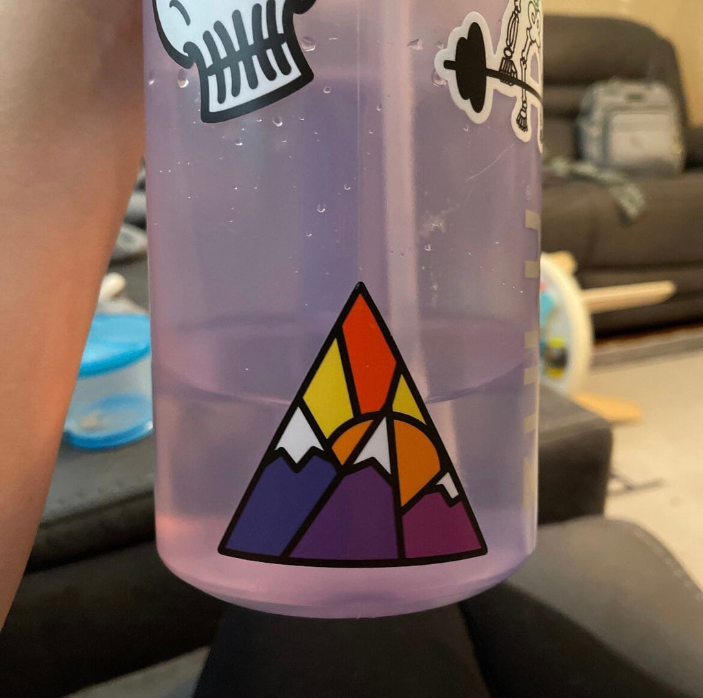 Geometric Mountain Sunrise Sticker