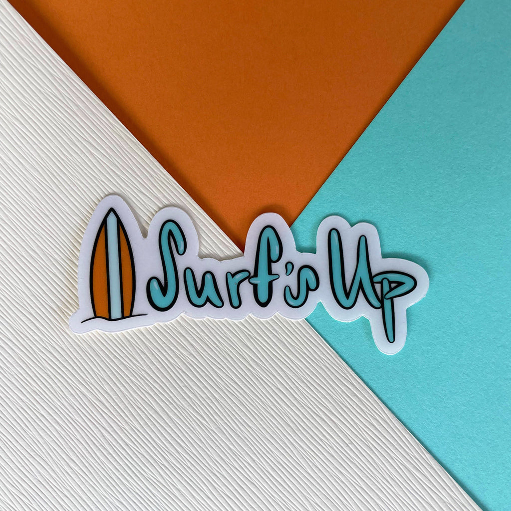 Surfs Up Surfboard Sticker
