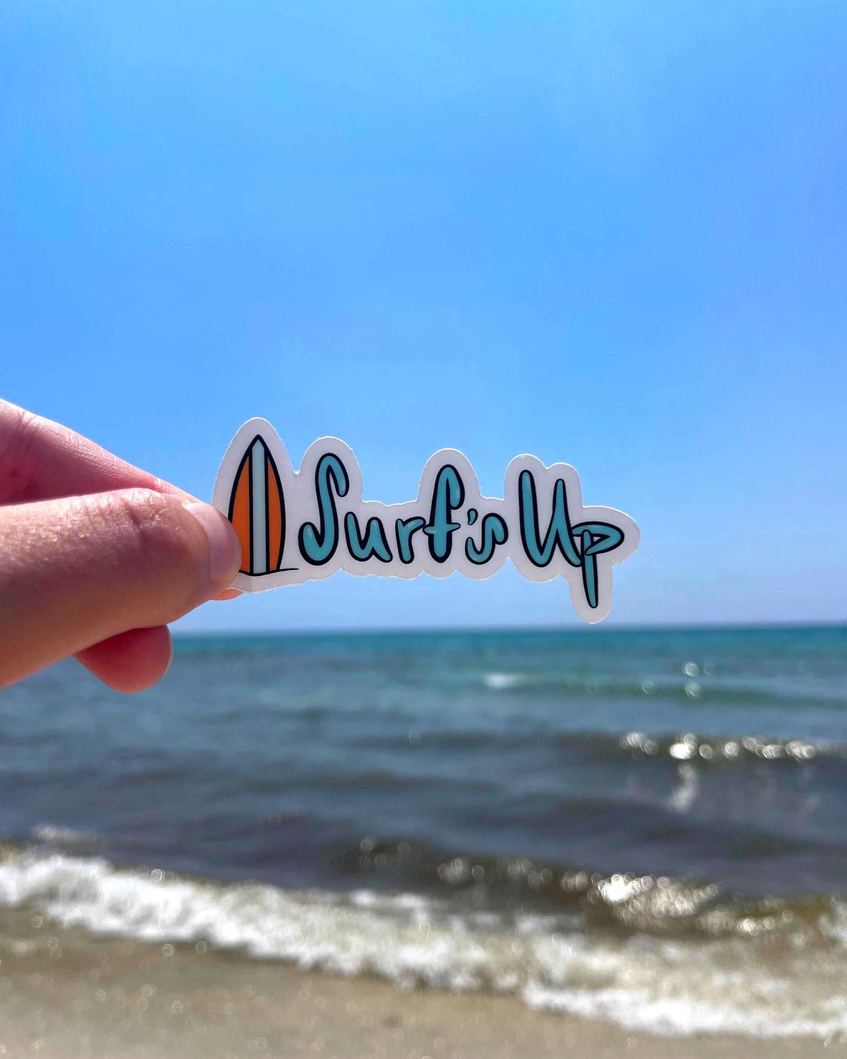 Surfs Up Surfboard Sticker
