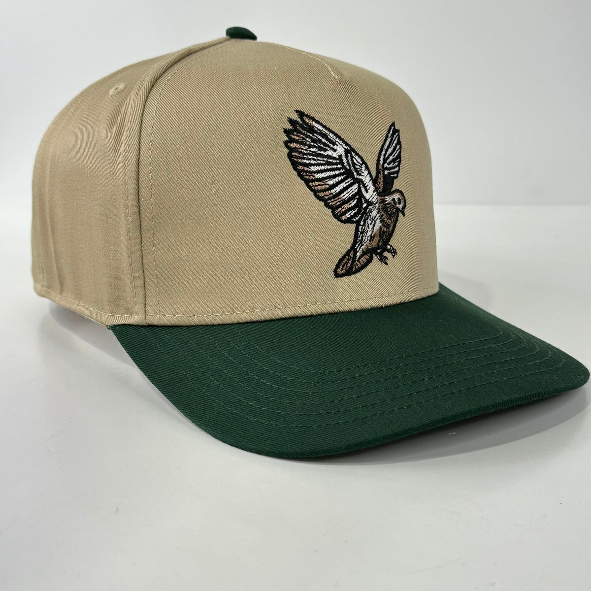 DOVE Hunting  Khaki Brim Green Crown Adjustable SnapBack Ball Cap Outdoors Hat Custom Embroidered