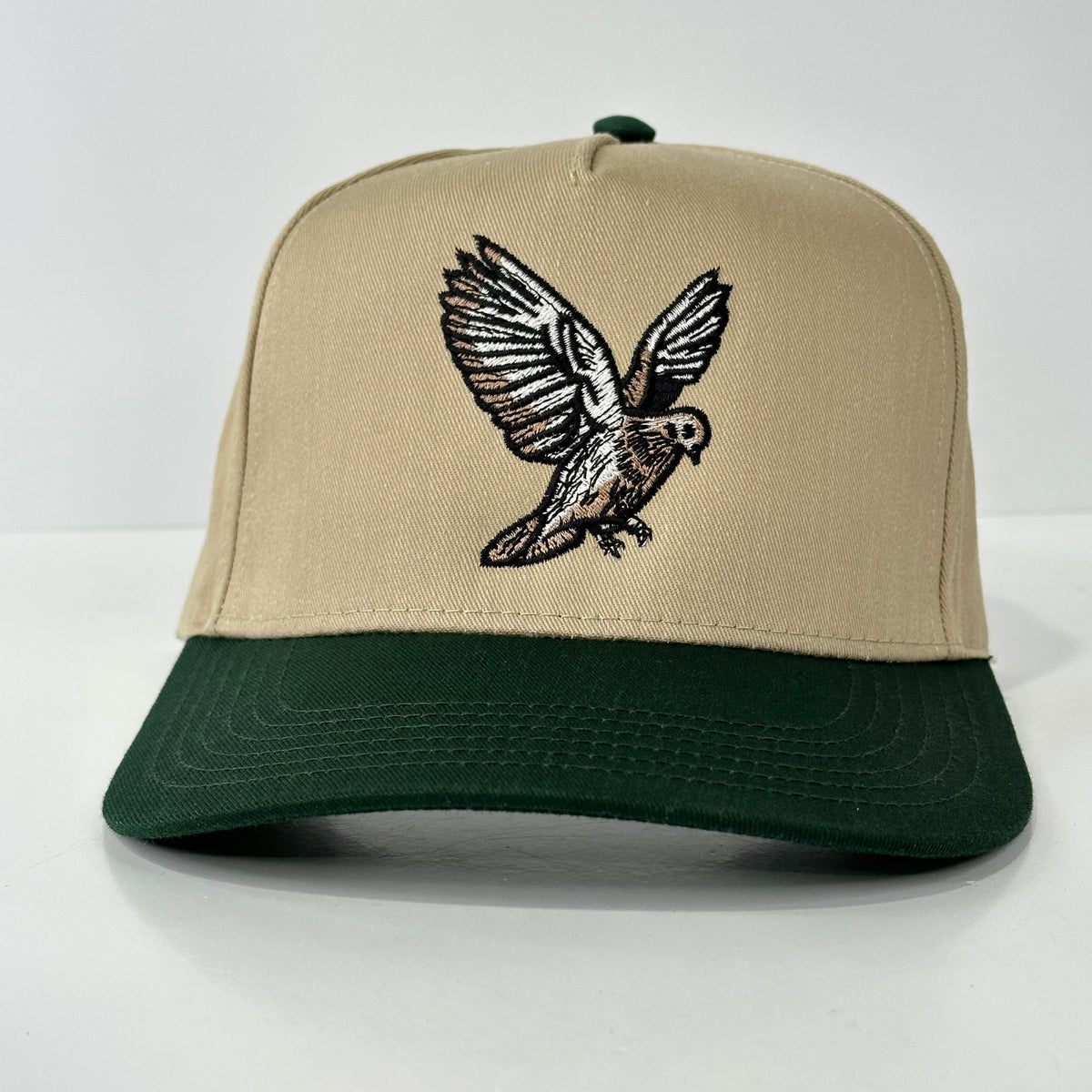 DOVE Hunting  Khaki Brim Green Crown Adjustable SnapBack Ball Cap Outdoors Hat Custom Embroidered