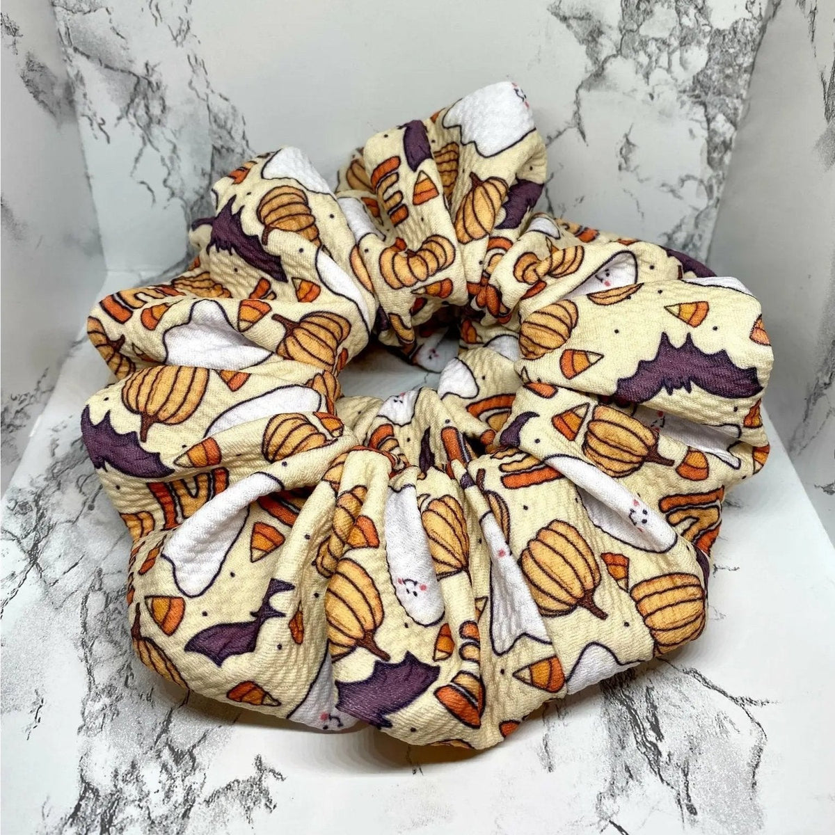 Ghost and Bat Bullet Halloween Scrunchie