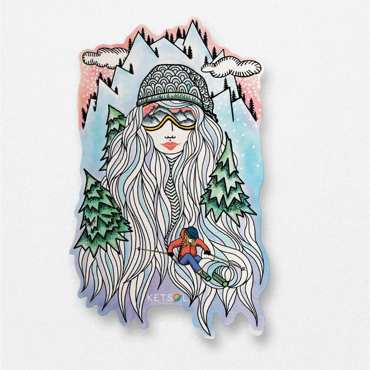 Ski Girl Sticker