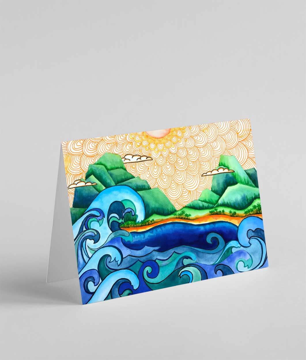 Yokohama Beach Greeting Card